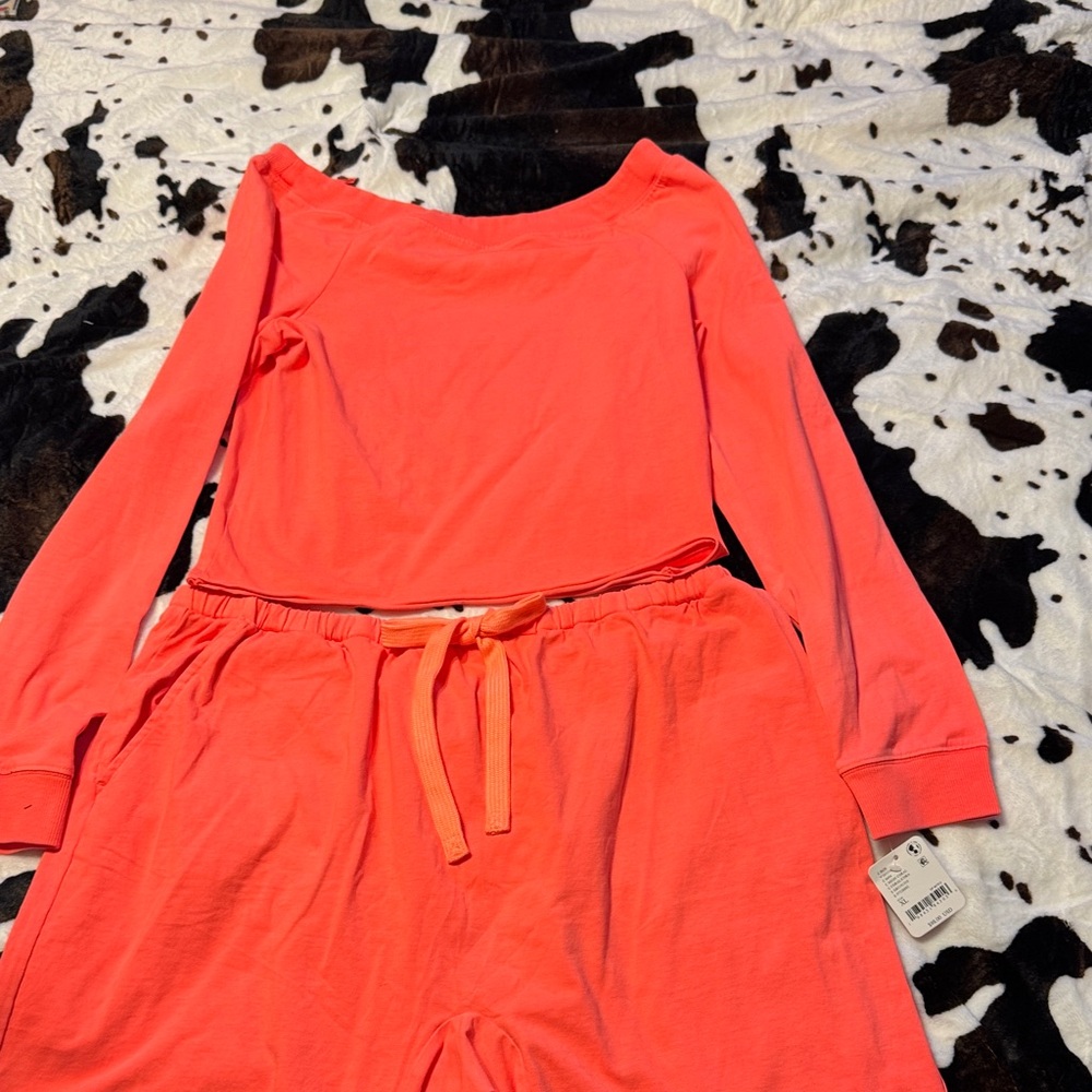 Free People Coral Lounge Set